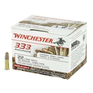 Winchester Ammunition 22 Long Rifle 36 Grain Plated Lead Hollow Point