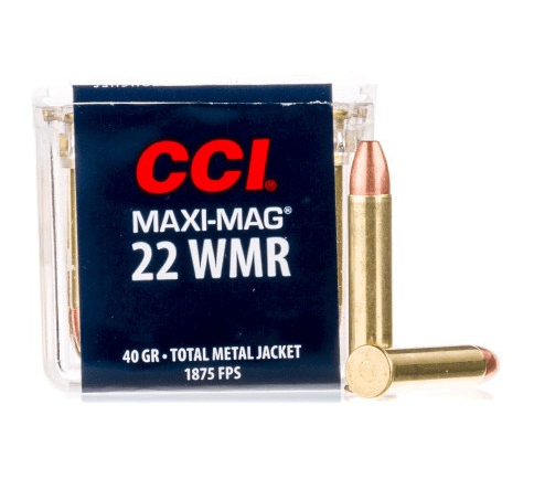CCI Maxi-Mag Ammunition 22 Winchester Magnum Rimfire (WMR) 40 Grain Total Metal Jacket