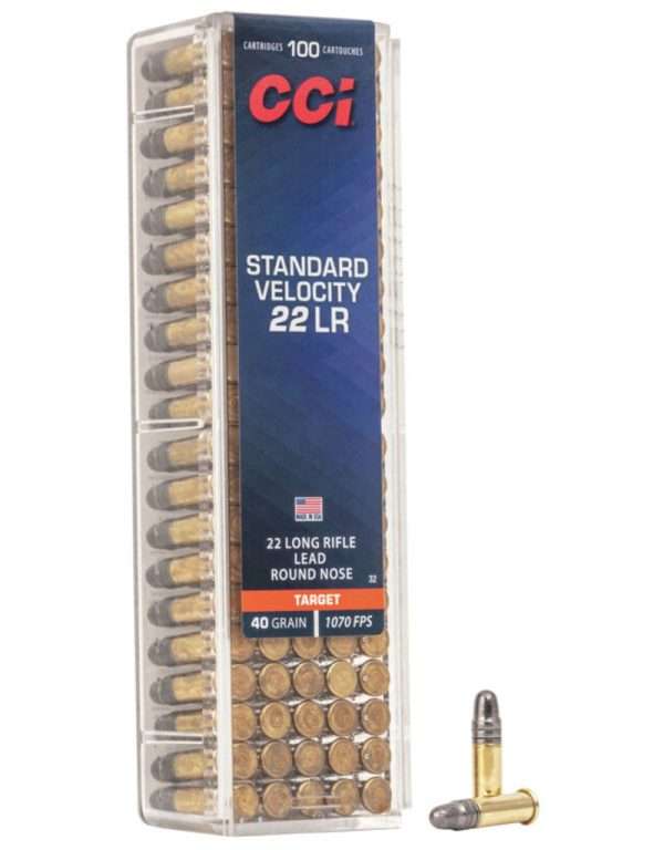 CCI Standard Velocity Ammunition 22 Long Rifle 40 Grain Lead Round Nose